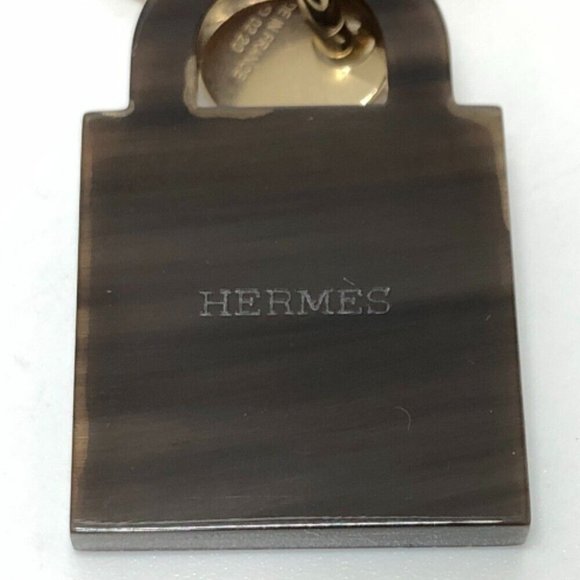 HERMES Amulet Padlock GM Accessories Necklace Brown/GoldHardware - Picture 4 of 11